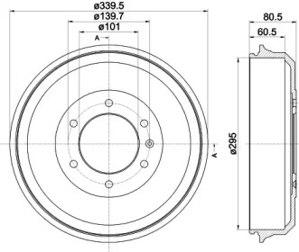HELLA PAGID 8dt355302961 -  Тормозной барабан
